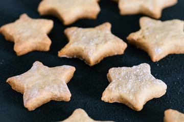 Star shaped cookies pattern on the table