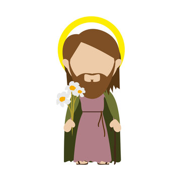 st joseph or jesus holy family icon image vector illustration design 