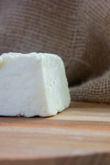 Fototapeta na wymiar Traditional indian cheese panneer prepared form fresh milk