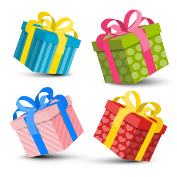 Gift Boxes Set Vector