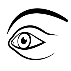 Eye Outline Perspective Illustration. Vector.