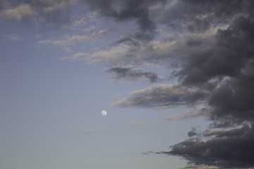 Blue sky with moon