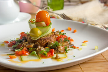 Restaraunt dish - bruschetta appetizer
