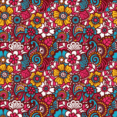 Paisley seamless colorful pattern
