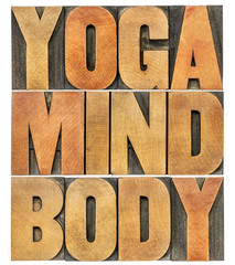 yoga, mind, body word abstract