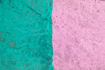 Rough green and red cement wall texture background