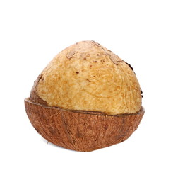 Half coconut isolated on white