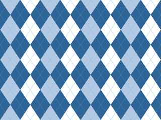 Blue white argyle seamless pattern