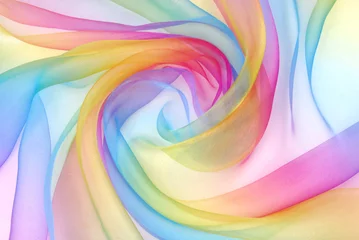 Crédence de cuisine en verre imprimé Poussière organza fabric in rainbow color