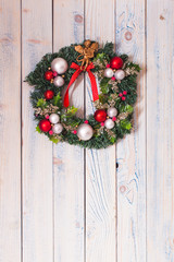 Christmas wreath on wall
