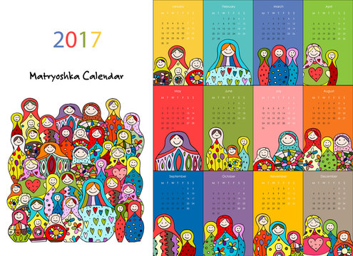 Matryoshka, calendar 2017 design