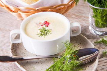 soup cream with caviar