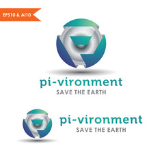 3D Sphere Logo Letter P