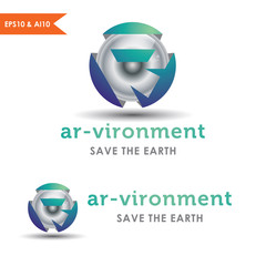 3D Sphere Logo Letter R