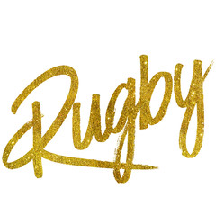Rugby Gold Faux Foil Metallic Glitter Quote