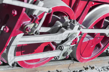 Nahaufnahme einer alten Dampflokomotive