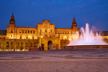 Seville Plaza de Espana sunset Andalusian Sevilla