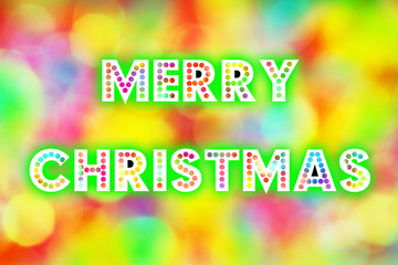 MERRY CHRISTMAS word with colorful decoration