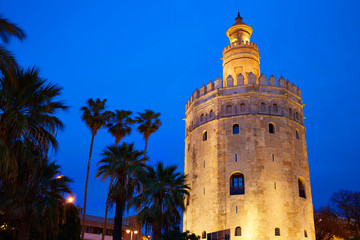 Seville torre del Oro sunset Sevilla Andalusia