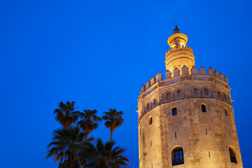 Fototapeta na wymiar Seville torre del Oro sunset Sevilla Andalusia