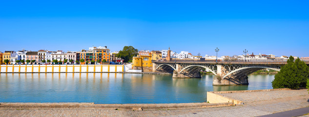 Triana barrio of Seville panoramic Andalusia