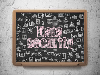 Privacy concept: Data Security on School board background