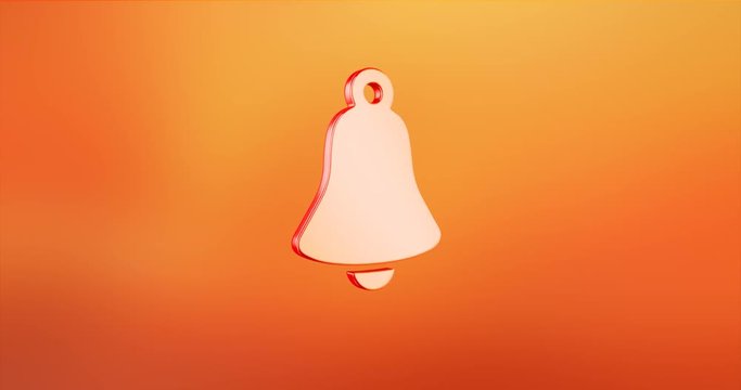 Animated Bell Red 3d Icon Loop Modules for edit with alpha matte 
