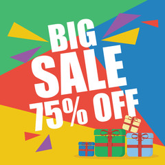 big sale 75 percent off