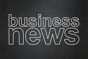 News concept: Business News on chalkboard background