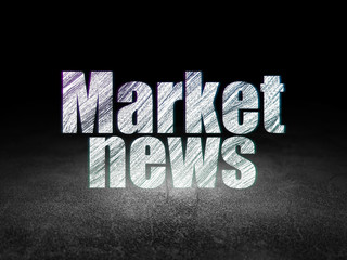 Fototapeta na wymiar News concept: Market News in grunge dark room