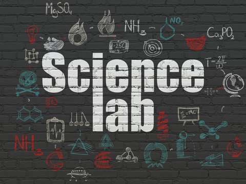 Science concept: Science Lab on wall background