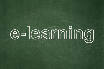 Fototapeta premium Education concept: E-learning on chalkboard background