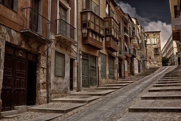 Fototapeta na wymiar Zamora street Balboraz in Spain Via de la Plata