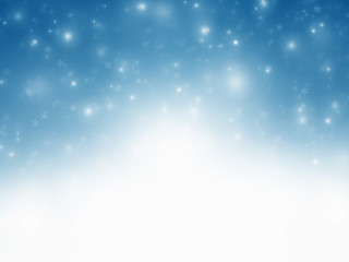 Christmas blue background with snow