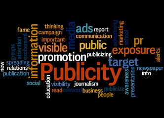 Publicity, word cloud concept 3