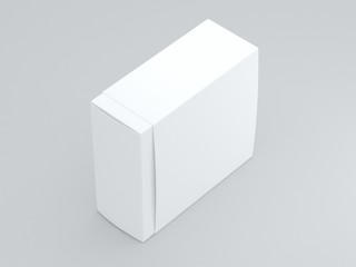 White square Box with white Cover. 3d rendering