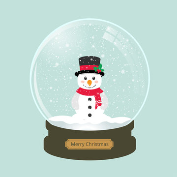 Christmas Snowglobe With Cute Snowman