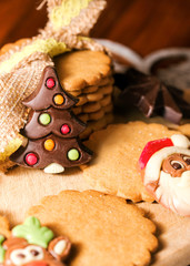 chirstmas concept with chocolates and cookies