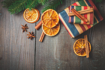 Christmas gift box with decoration