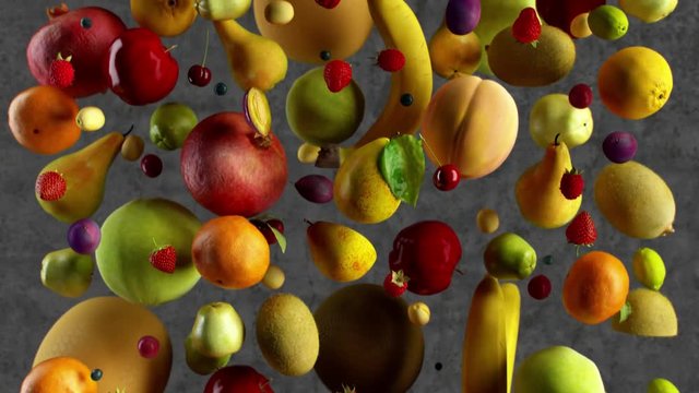 fruits fall animation looped