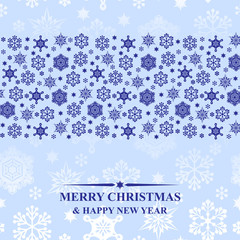 Naklejka na ściany i meble Christmas blue snowflakes card