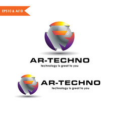 3D Sphere Logo Letter R