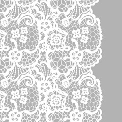 Seamless lace border. Invitation card.