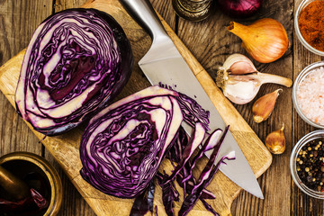 Chopped cabbage for pickling or salad