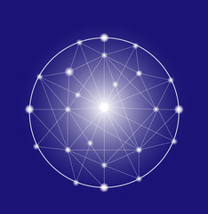 Simple abstract digital global network. Wire-frame illustration of globe