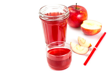 Apple juice from fresh ripe apples