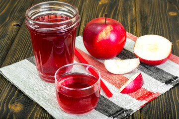 Apple juice from fresh ripe apples