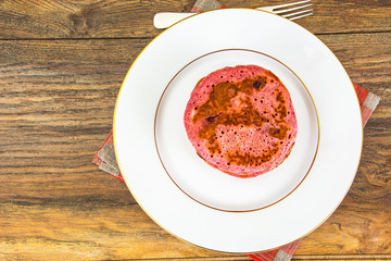 Pancake with Beets. Diet Food