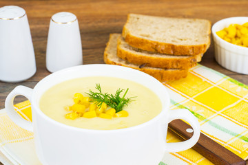 Soup of Mashed Potato with Corn