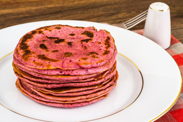 Pancake with Beets. Diet Food